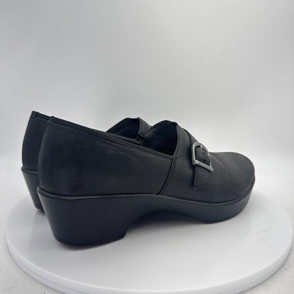 Dansko Jane Women Size 7 Black Leather Buckle Slip On Clog Shoes 9708020202 - Picture 5 of 13